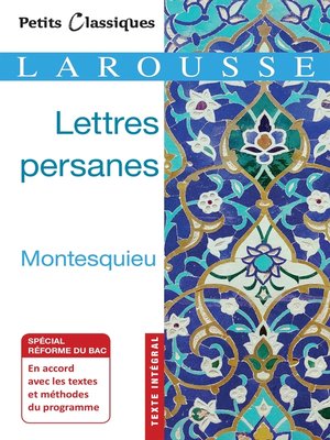cover image of Lettres persanes